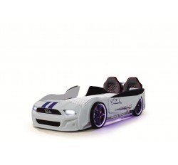 Arabalı Yatak Beyaz Kapıları Açılan Mustang