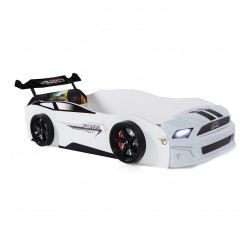 Beyaz Arabalı Yatak Sport Mustang Işıklı