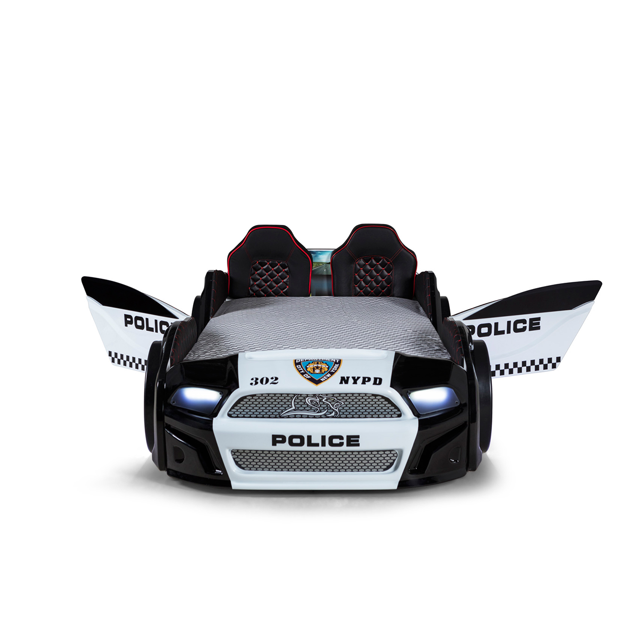 Polis Arabalı Yatak Kapıları Açılan Mustang